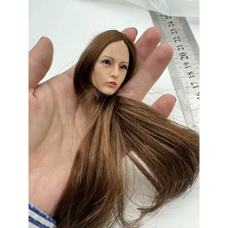 1/6 Scale Beautiful Female Head Sculpt Long Hair Movable Eyes Head Carving for 12in Soldier Action Figure Ph Tbl Jiaou Body Doll