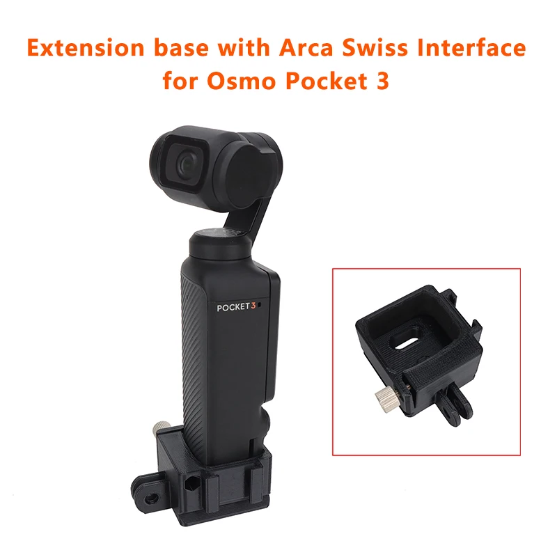 For DJI Osmo Pocket 3 Camera Base with Arca Swiss Interface Adapter Mount Tripod Shooting LED Light Microphon upport Bracket Kit