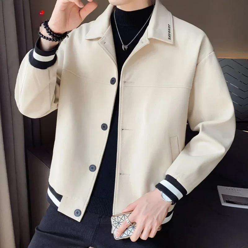 Wool & Blends Jacket for Men New In Man Coat Spring Autumn Casual Luxury Designer Korean Reviews Many Vintage Deals Harajuku Y2k