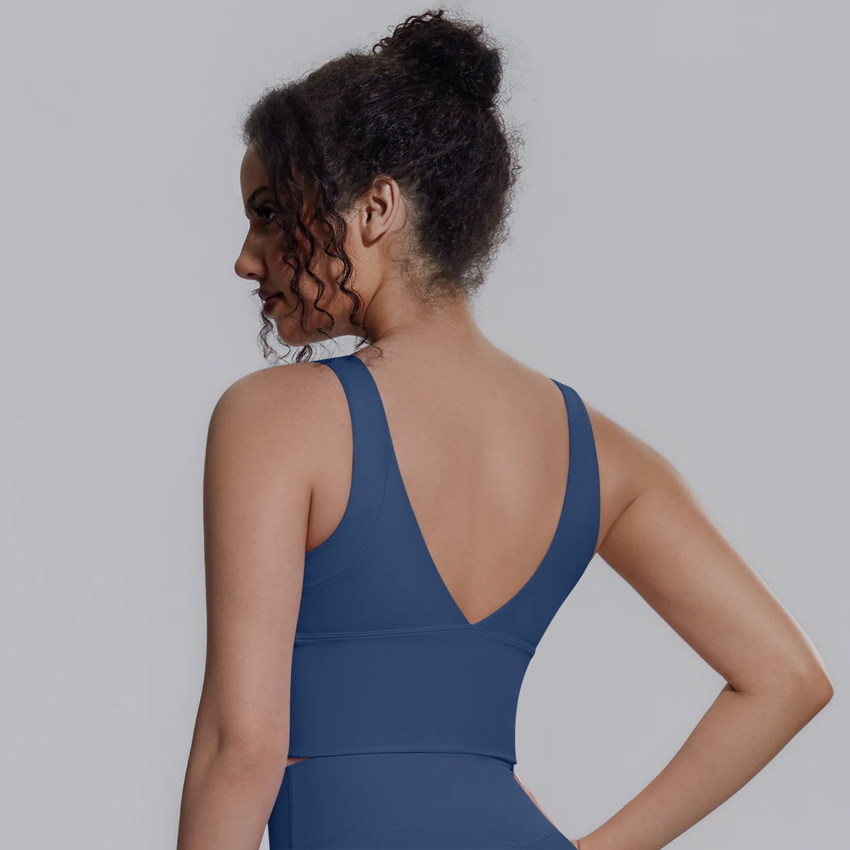 Damen Sommer Yoga-BH Unterwäsche Stoßfester Sport-BH mit schönem V-förmigem Rücken, Fitness Yoga Tank Top BH mit Brustpolster ﻿ – Detail 14