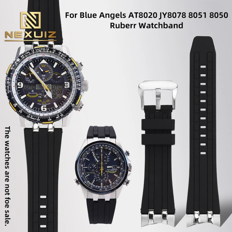 

For Citizen Blue Angel Generation AT8020 Strap Sky Eagle JY8078 Green Eagle JY8050 JY8051 JY8058 Watchband 22 23 24mm Arc Mouth