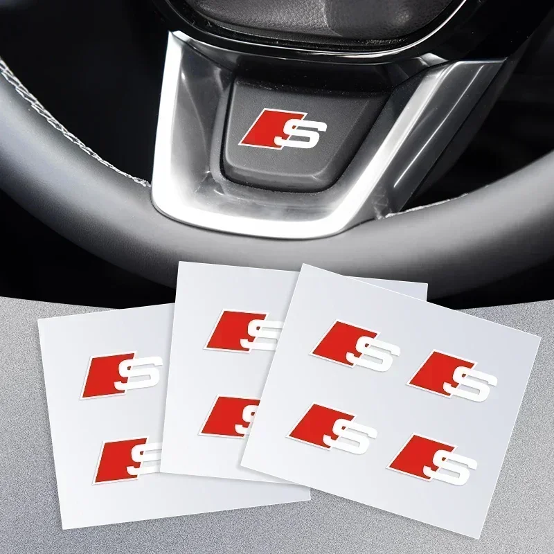 1/2/5/10PCS Car Interior Sticker Central control Decals Emblem Badge For Audi S line TT a4 b8 b6 a3 8p a6 c7 c8 a5 Accessories