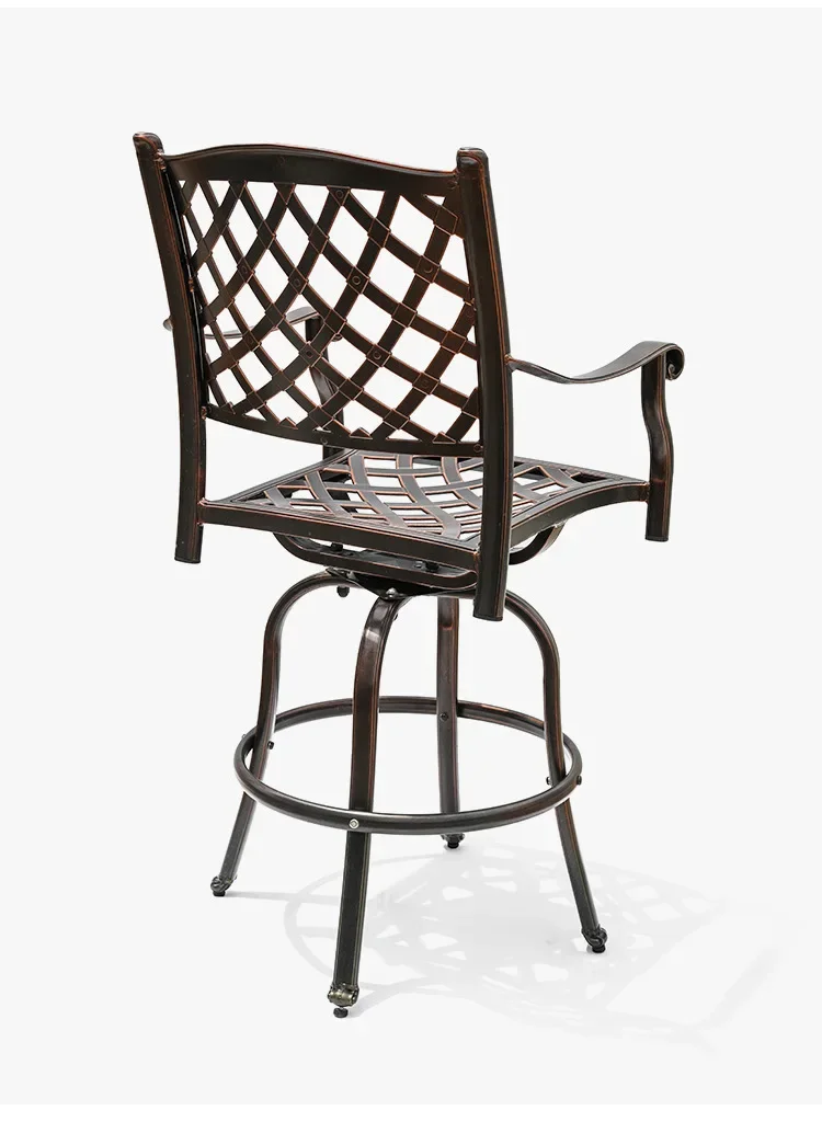 

Commercial Street Milk Tea Shop Hotel Open-air Cast Aluminum Tables and Chairs Outdoor Dining Table and Chairs Swivel Chairs