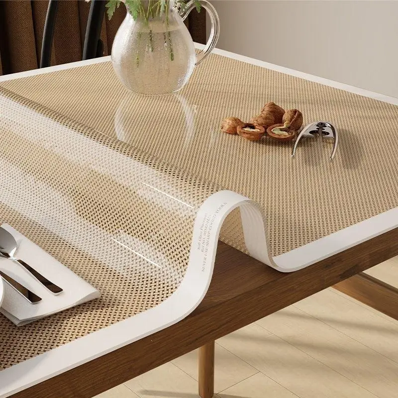 Rattan Texture Table Mat 40x60cm Waterproof Oilproof Table Pad Non Slip Desktop Protector For Dining Table Home Decor