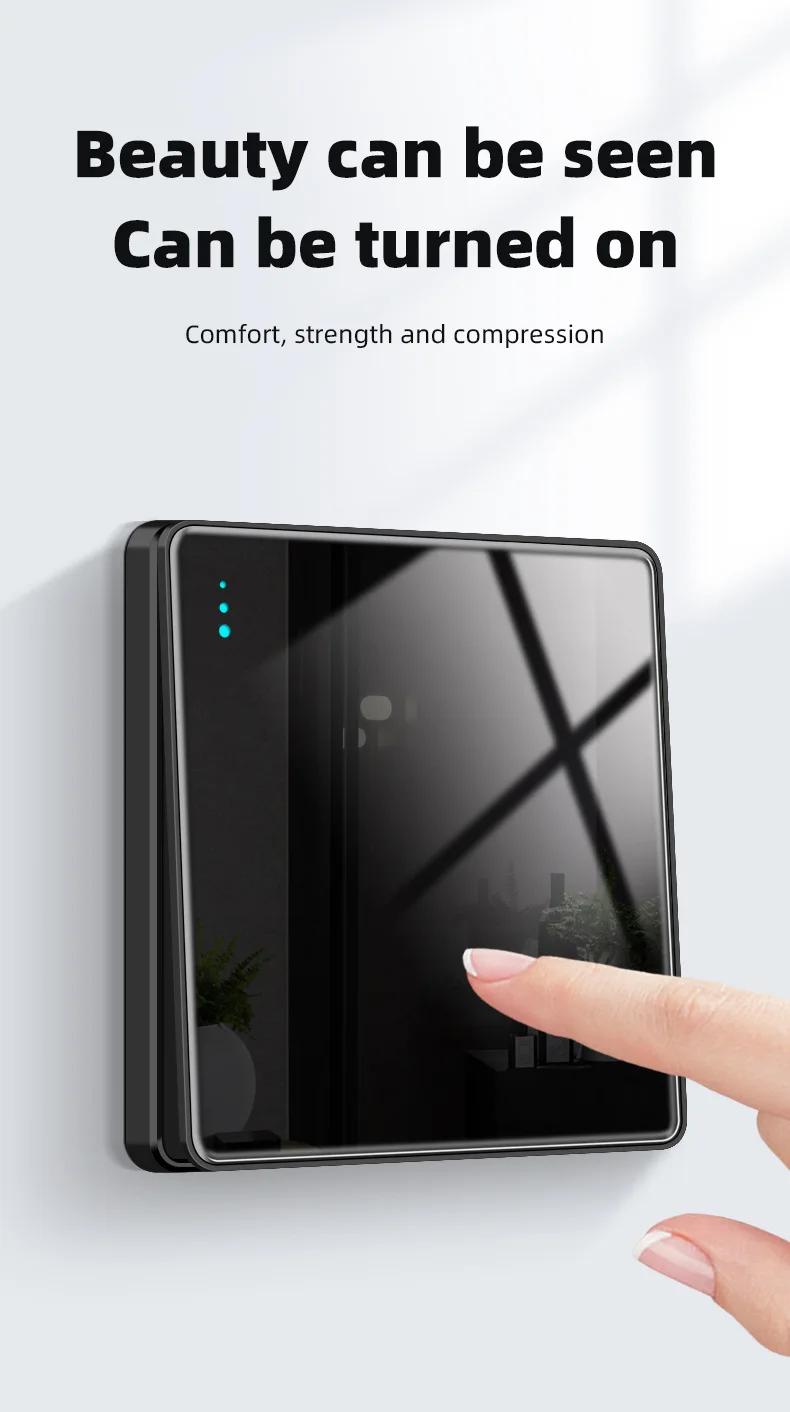 Tempered glass UK wall switch and socket 18