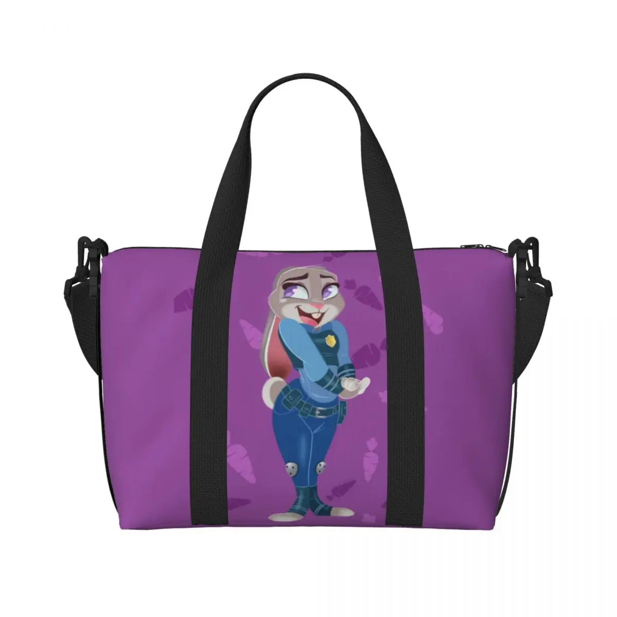 

Custom Z-Zootopia Wallpaper Tote Bag for Women Large Capacity Cute Cartoon Gym Beach Travel Bags
