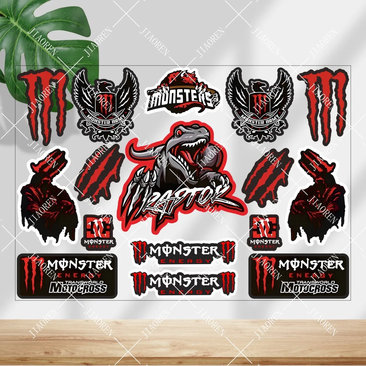 

Christmas Monster Energy Sticker Red Logo Motorcycle Tank Helmet Reflective Decal Kit #2