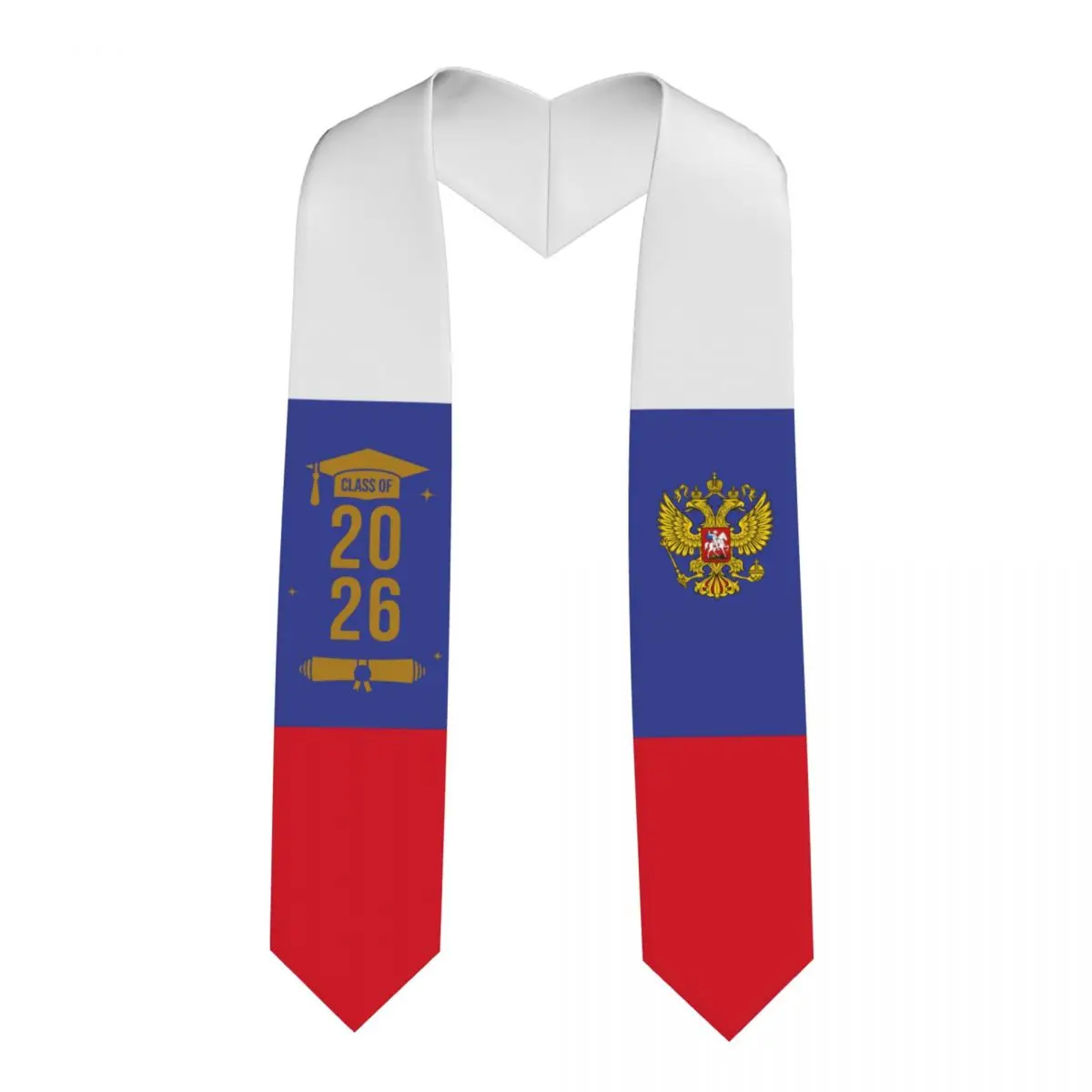 

Class Of 2026 Russia Flag Graduation Stole Sash Scarf For International Students Proud 183CM Long