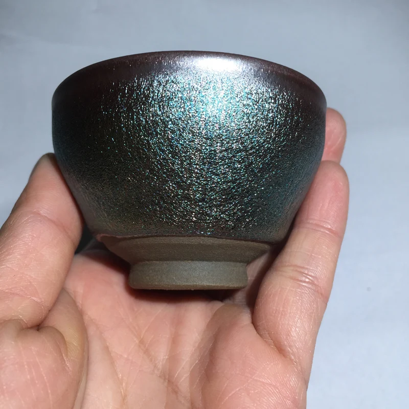 JZ248 50ml Small Cups Color Tenmoku Tea Cup Natural Clay and Ore Chinese Traditional Kungfu Teaware Fired in Kiln /JIANZHAN