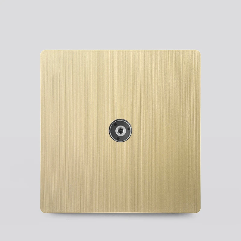 Luxe geborsteld goud ultradunne wand 1/2weg lichtschakelpaneel, EU FR stopcontact, UK universele 3-pins USB C-aansluiting AC 110-250V