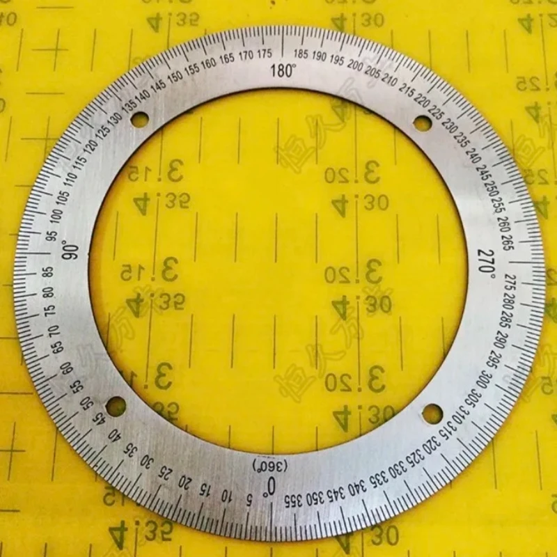 1pcs 130x92x1mm Dial stainless steel Angle dial 360 degree protractor round accessories
