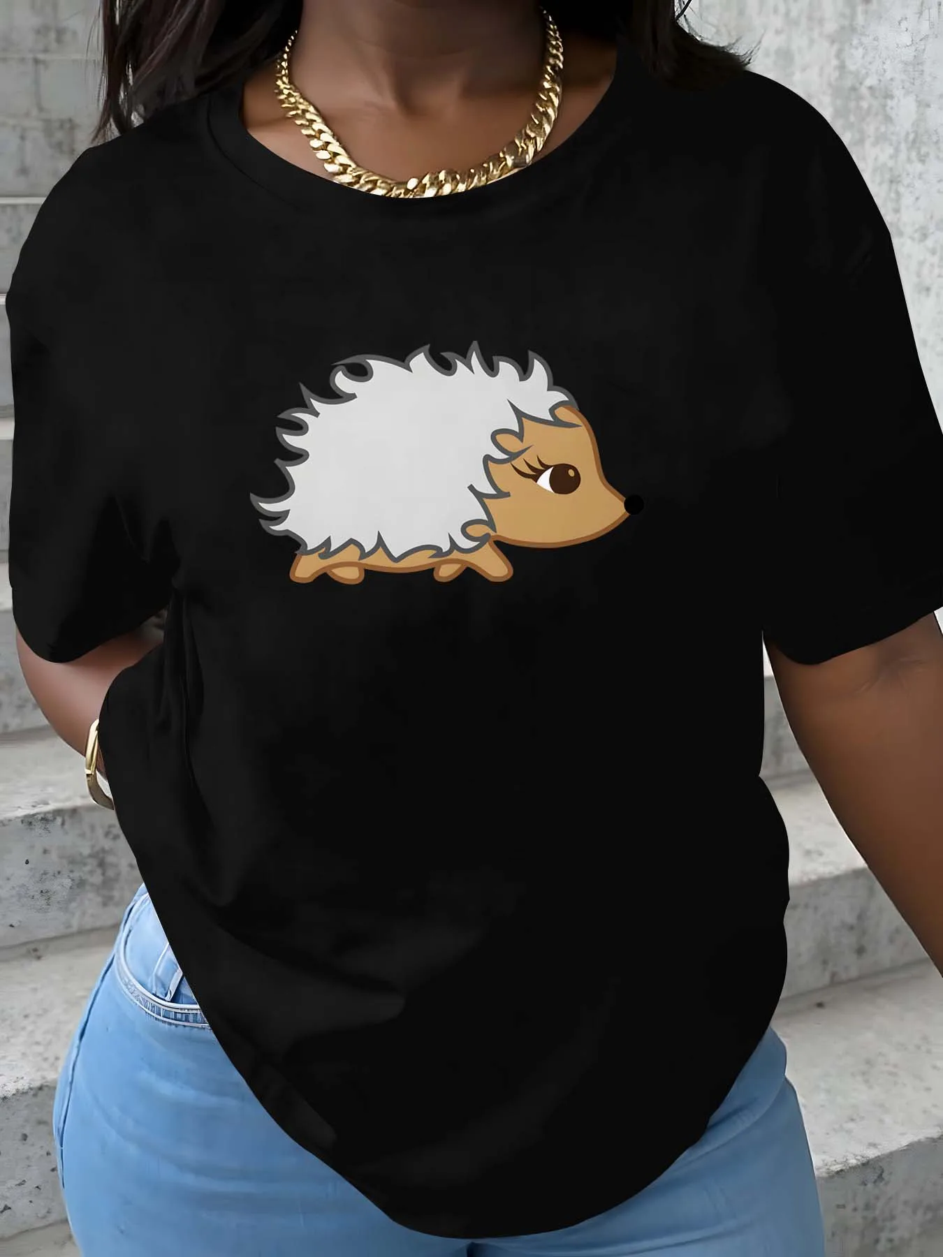 

Одежда больших размеров с милым мотивом ежа, принесите химерную шикарную атмосферу в гардеробе