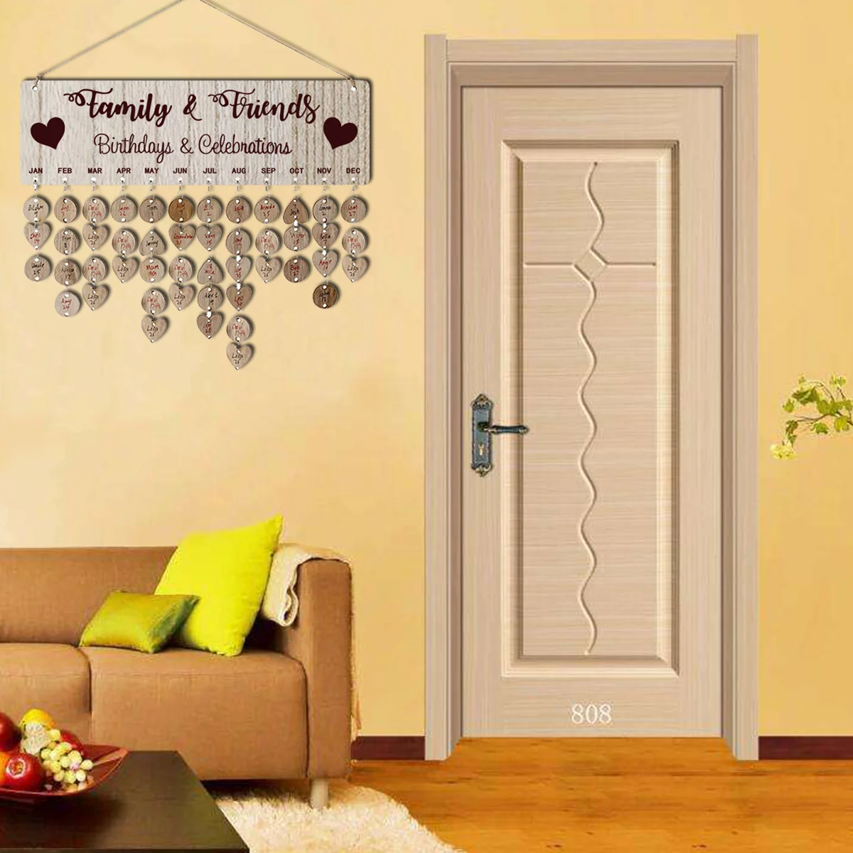 

Wooden Hanging Board Home Deocr Calendar Wedding Favours Christmas Ornaments Plaque Reminder for Letter Number