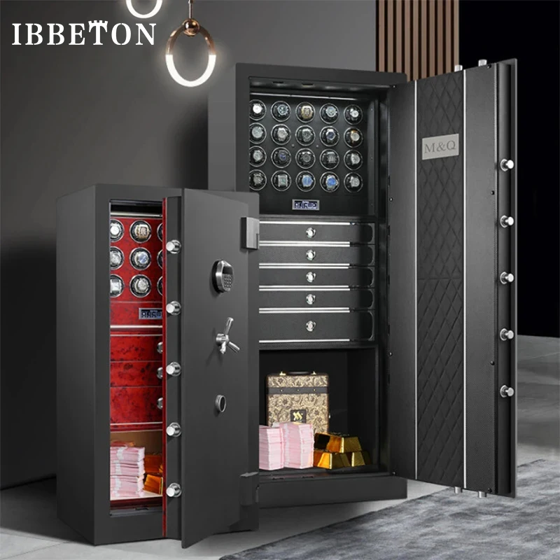 IBBETO luxury watch winding automatic winding jewelry box anti-theft LCD touch screen safe fingerprint unlocking system Logo