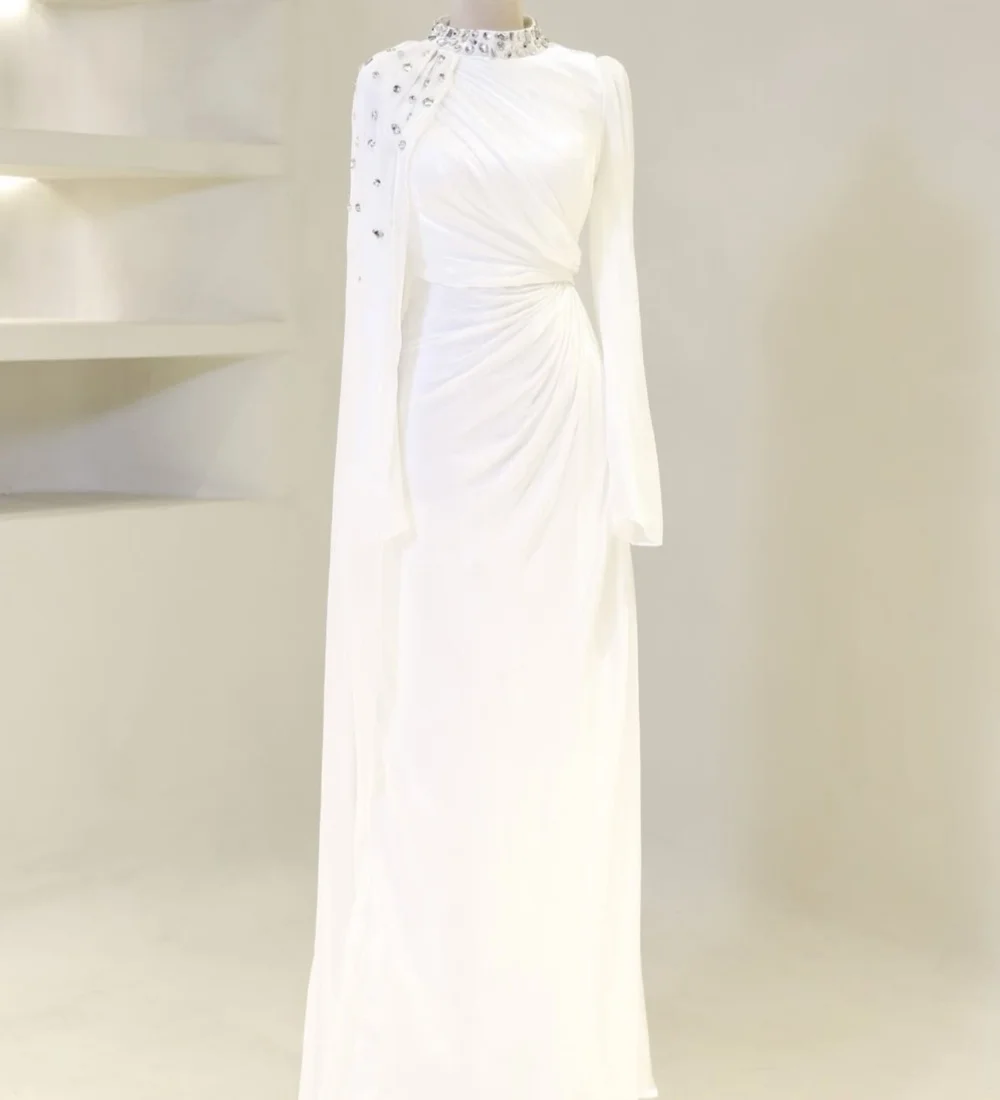Customized Matching Sequined A-line High Collar Long Evening Dresses Luxury 2025 Unisex Sizes Available High Quality