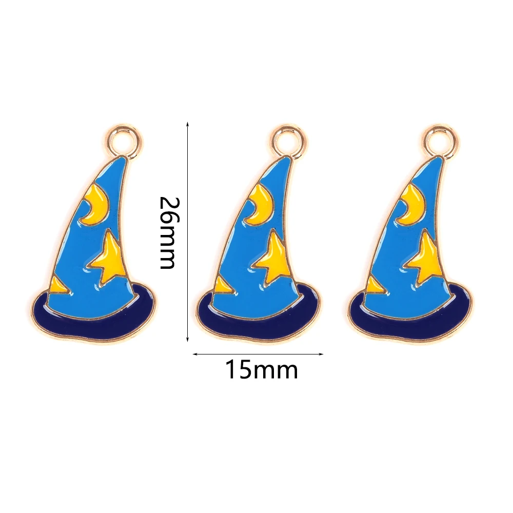 10pcs Enamel Halloween Alloy Charms Pumpkin Ghost Broom Enamel Charms Pendant For Jewelry Making DIY Bracelet Necklace Findings