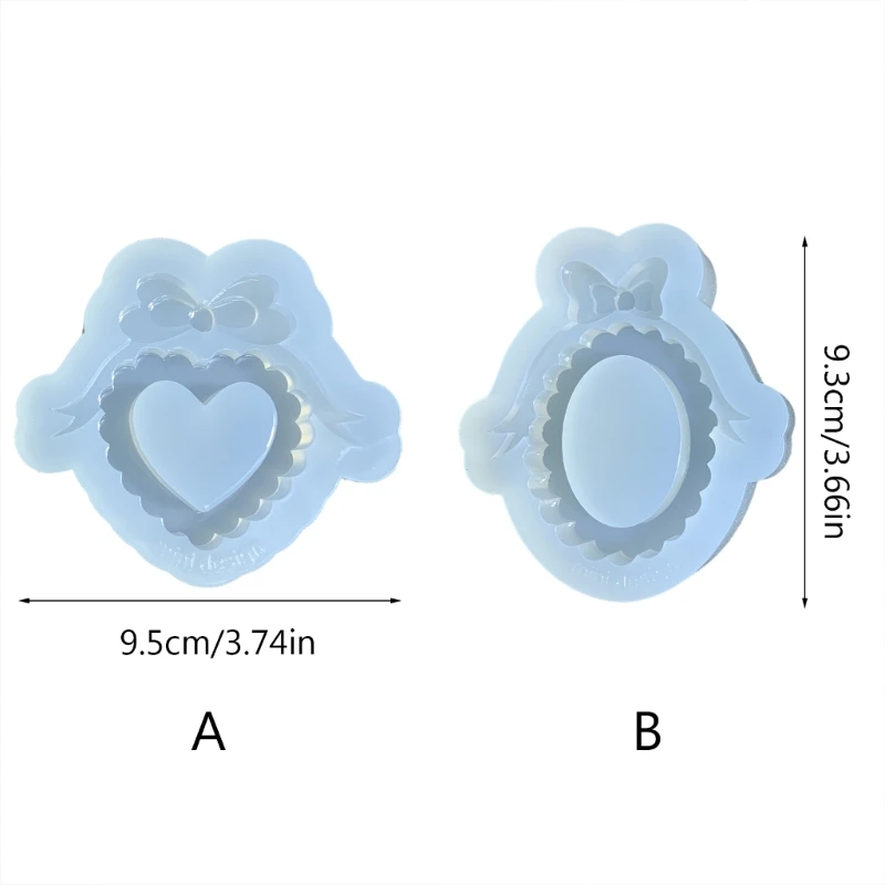 Y1UB Diy Bowknot Love- Oval Ornament Mold Drop Silicone Homemade Mold