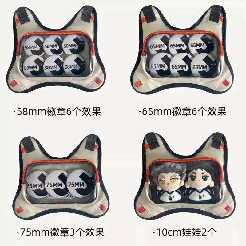 شفافة أنيمي اليابانية Crossbody ItaBag المرقعة Y2k تصميم الألم حقيبة عرض دمية Harajuku حقائب الكورية حقيبة كتف الفتيات #4