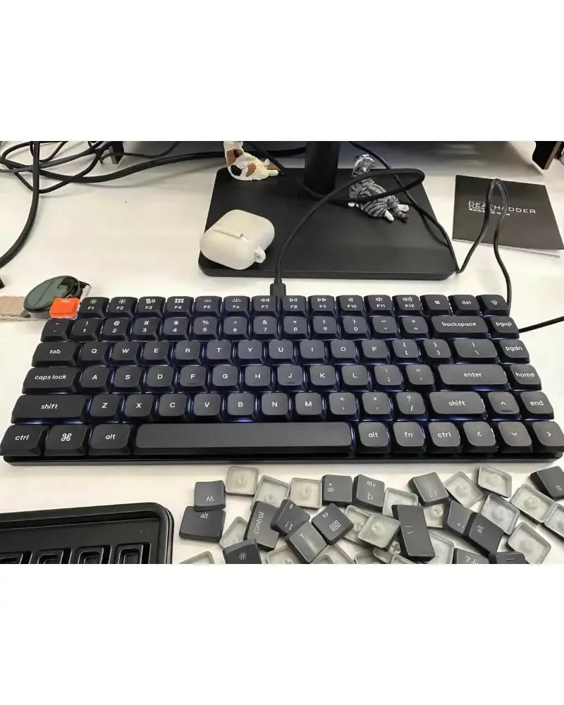 pure black solid color pbt dye sub keycaps full set oem profile for mechanical keyboards