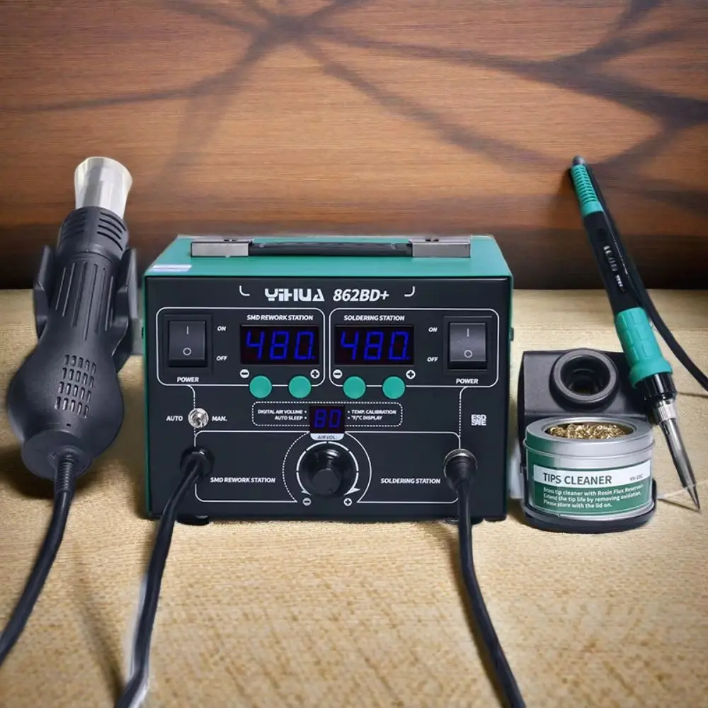 

High Power YIHUA 862BD+ Hot Air Gun Soldering Station With Imported Heater Used For Phone Repair And Solder