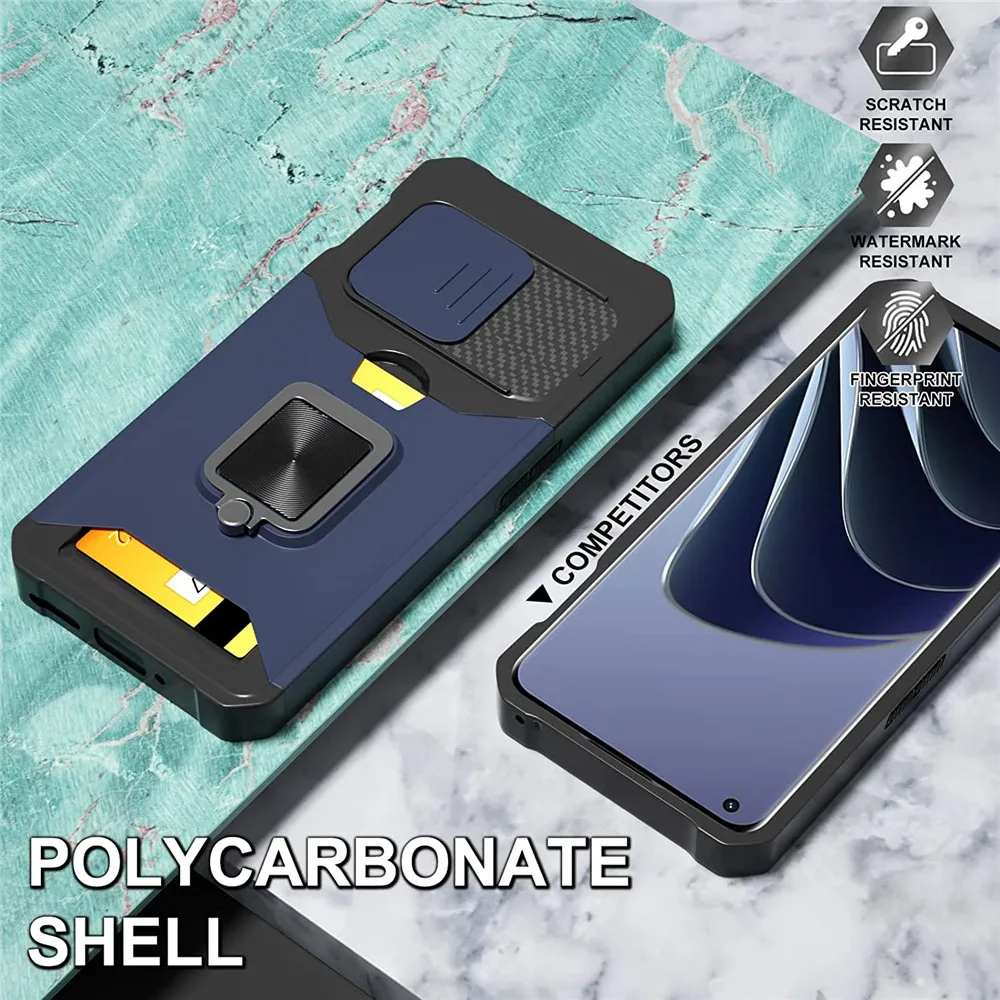 For Oneplus 10 Pro Case Hard Silder Window Camera Protective Card Ring Cover For One Plus 10 Pro 10Pro Oneplus10 1+10 Pro 6.7\