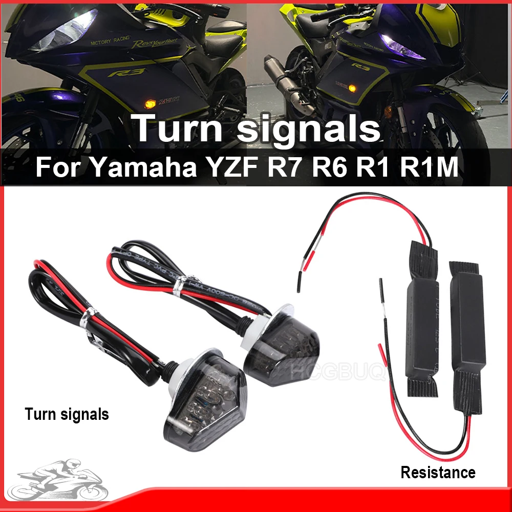 LED Turn Signal Light Indicator Lamp with Resistors For Yamaha YZFR7 YZFR6 YZFR1 YZFR1M Blinker Flasher Motorcycle YZF R7 R6 R1