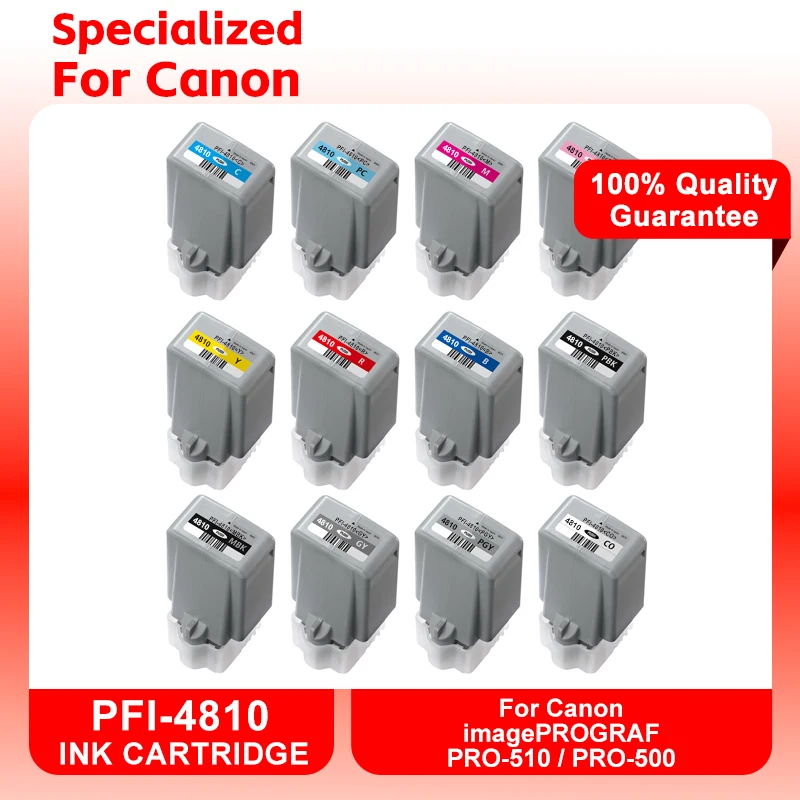 

For Canon PFI-4810 PFI4810 Compatible Ink Cartridge For imagePROGRAF PRO-500 PRO-510 Printer With 80ML Pigment Ink and Chip