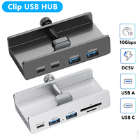 USB HUB Clamp USB3.2/3.0/2.0 5/10Gbps HUB Clip High Speed Multi Splitter Adapter for iMac Pro Mackbook Desktop PC Accessories