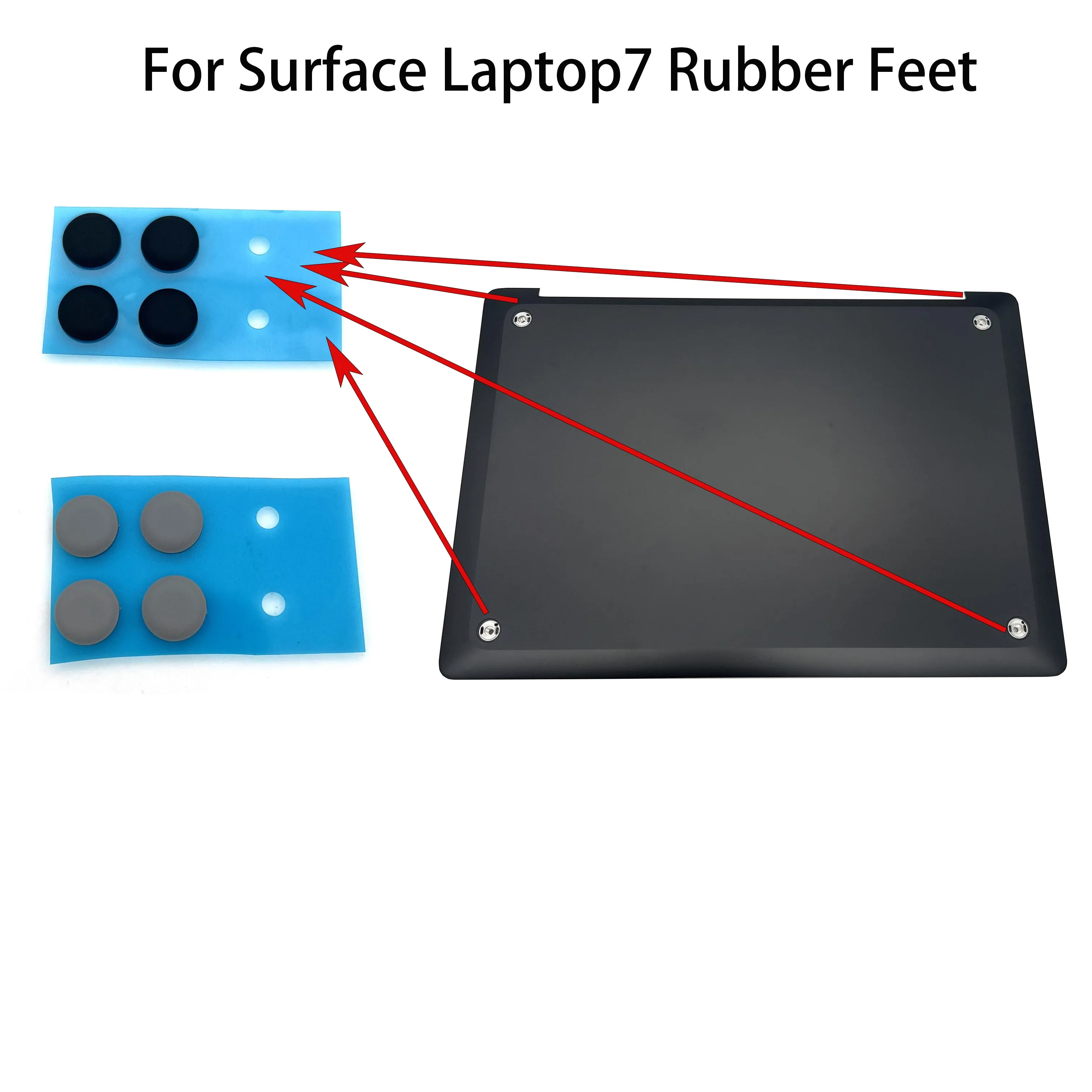 New Rubber Feet For Surface Laptop7 Foot Pad 2036 2037 Sliver Black Set Of 4 Bottom Shell Foot Pads