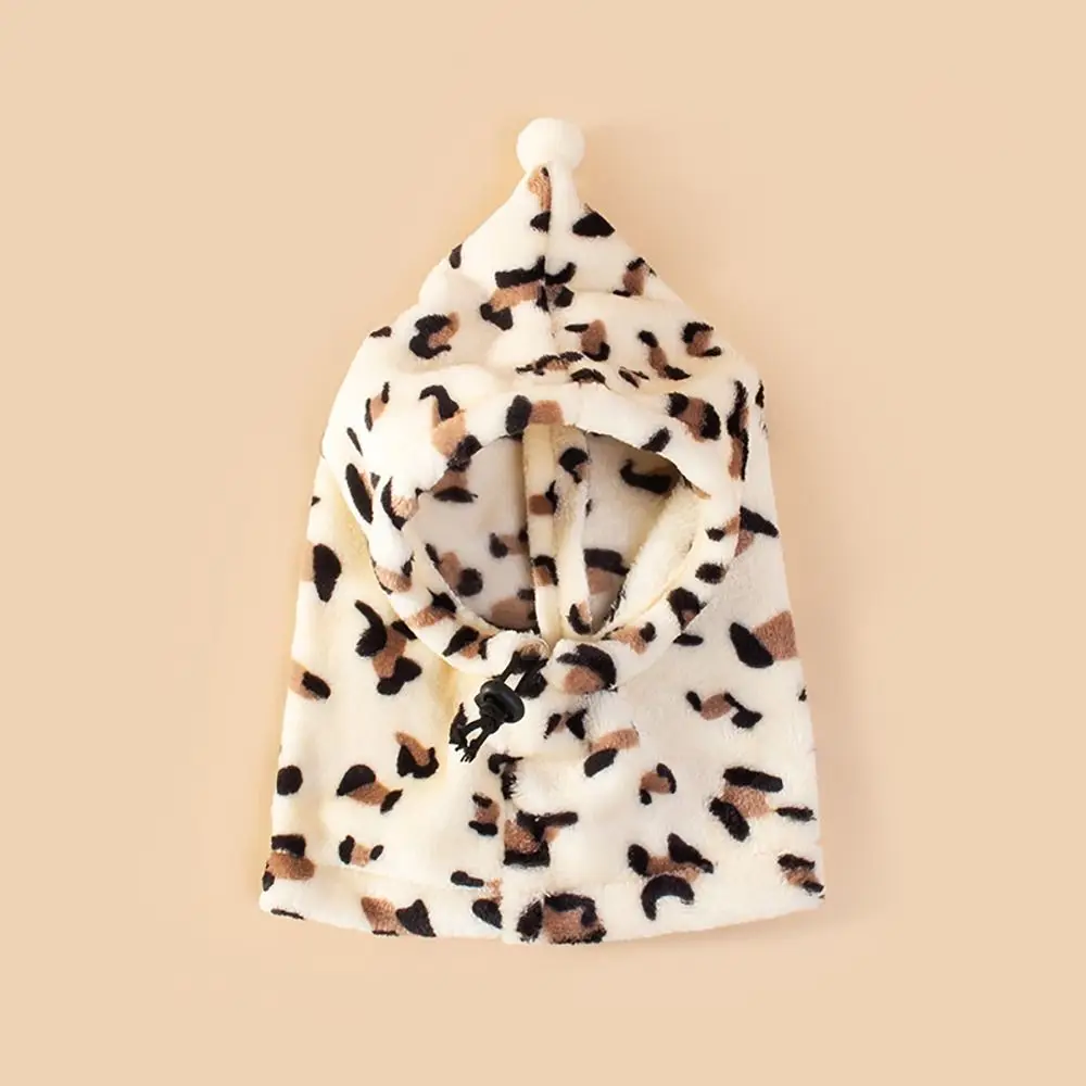 Warm Dog Calming Earmuffs Noise-proof Anxiety Relief Pet Neck Gaiter Christmas Leopard Print Collar Neckerchief