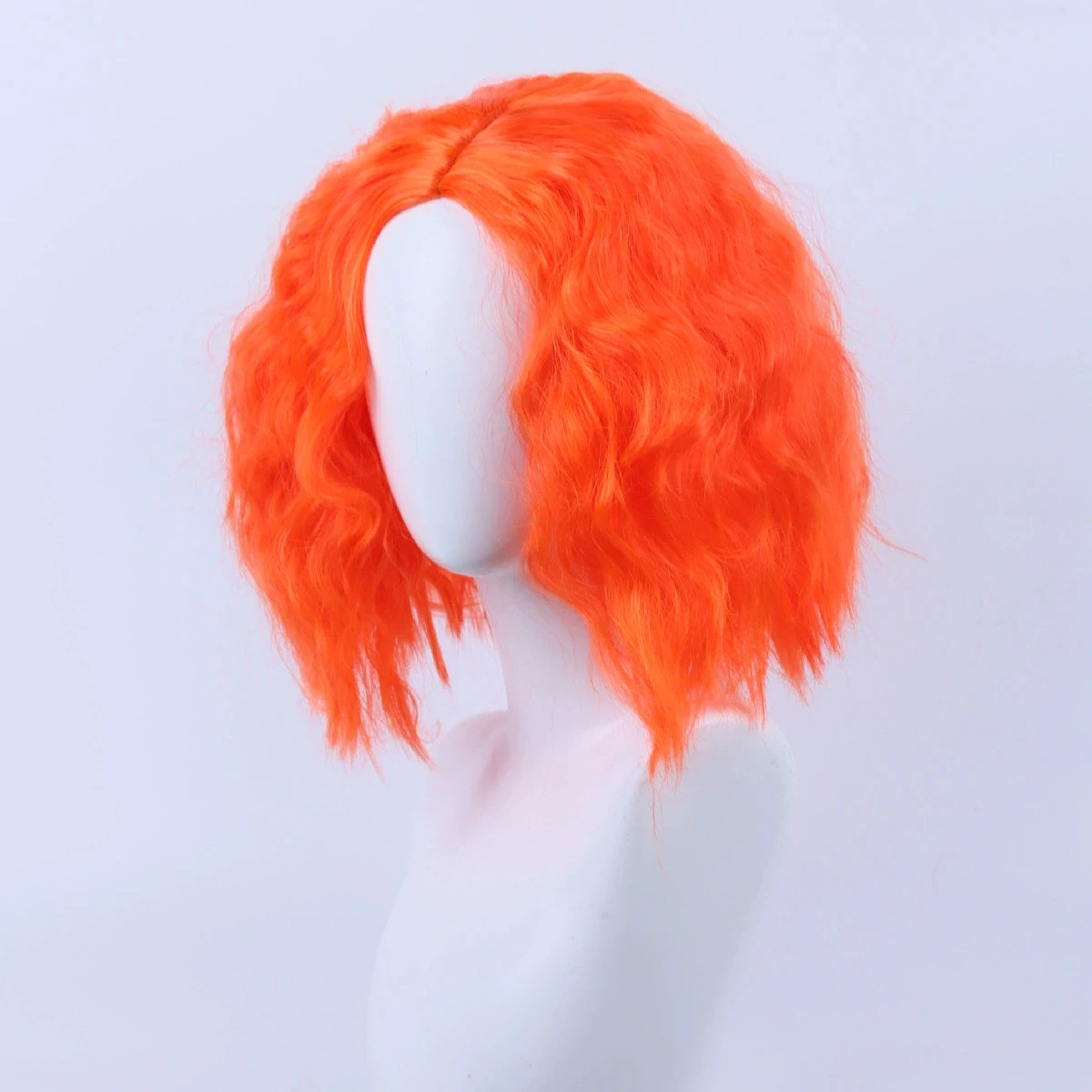 QQXCAIW Anime Alice in Wonderland 2 Mad Hatter Cosplay Wigs Orange Short Curly Wig Synthetic Wig For Halloween Cosplay Party