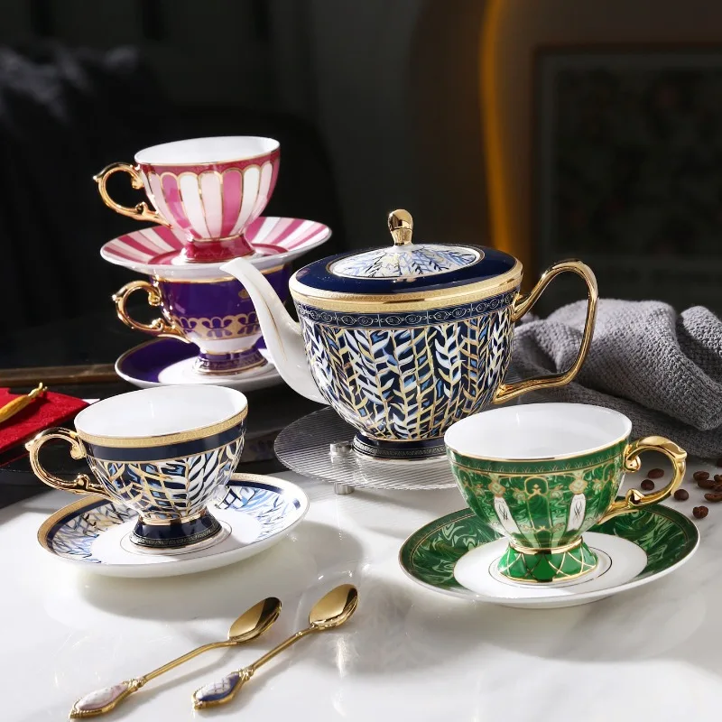 1 Set Afternoon Tea Set Teaware French Ceramic Coffee Cup Gift Box