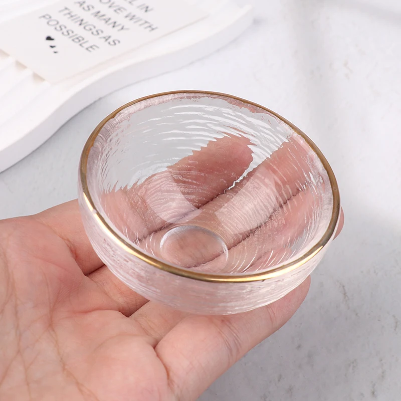 1 Pc Crystal Glass Transparent Phnom Penh Brush Cup Powder Nail Manicure Brush Cup Tool Mini Color Matching Cup