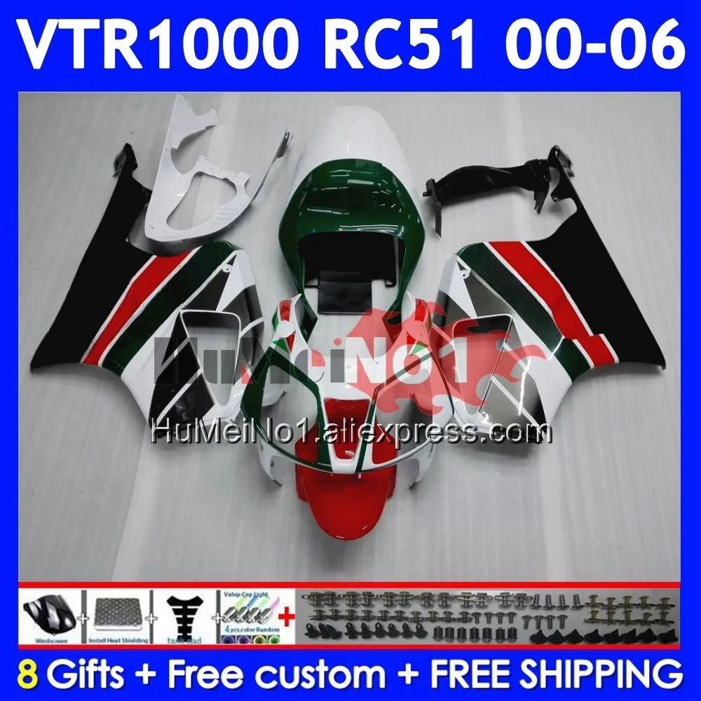 Body For HONDA VTR1000 RC51 01 02 03 Red black 2004 2005 2006 68No.1 SP1 SP2 VTR 1000 2000 2001 2002 2003 04 05 06 Fairings