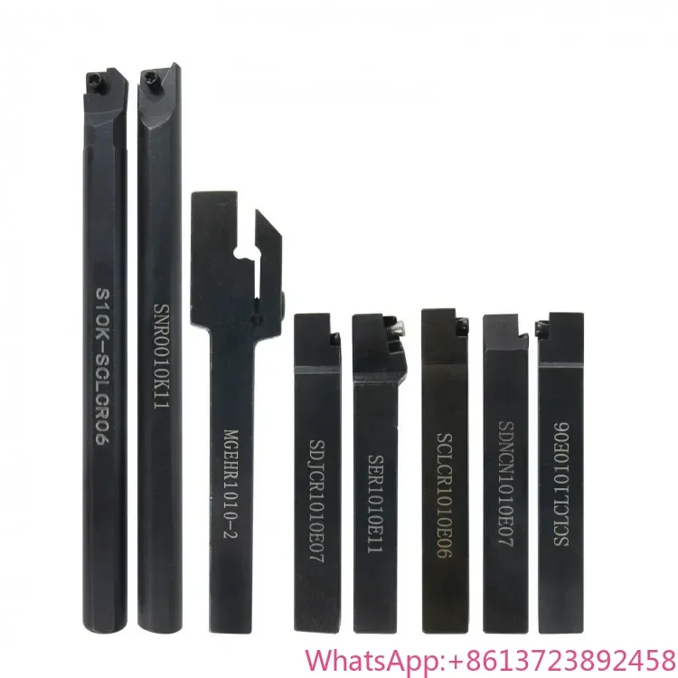 

8pcs 10mm Lathe Turning Tool Set Inserts with Holders For CNC