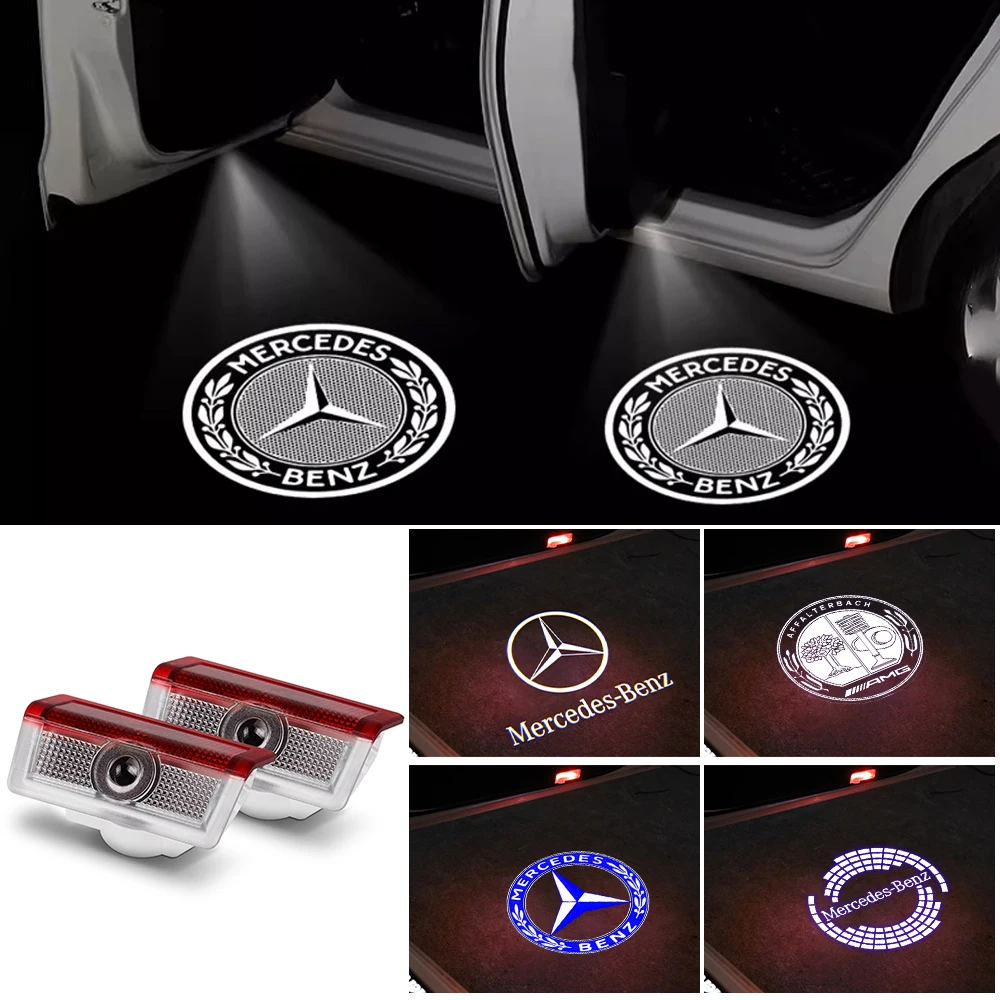 For Mercedes Benz AMG W166 W176 W204 X164 M E B A C GLA GL GLC GLE W212 2PC/SET Car Door Welcome Light Led Car Projector Lamp