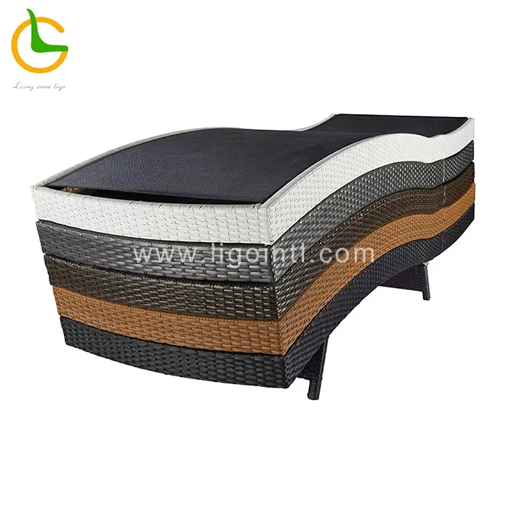 Patio Outside Beach Sun Lounger Outdoor Waterproof Chair Rattan