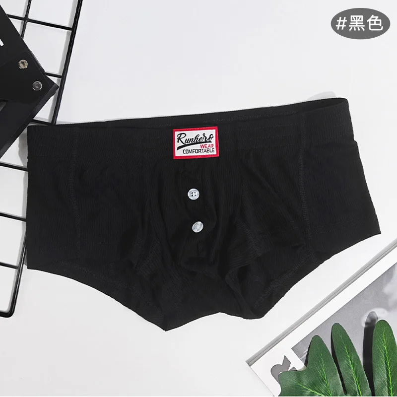 

Men's Panties Button U Convex Pouch Lingerie Underpants Boxers Modal Cotton Striped Low-Rise Breathable Underwear Calzoncillos