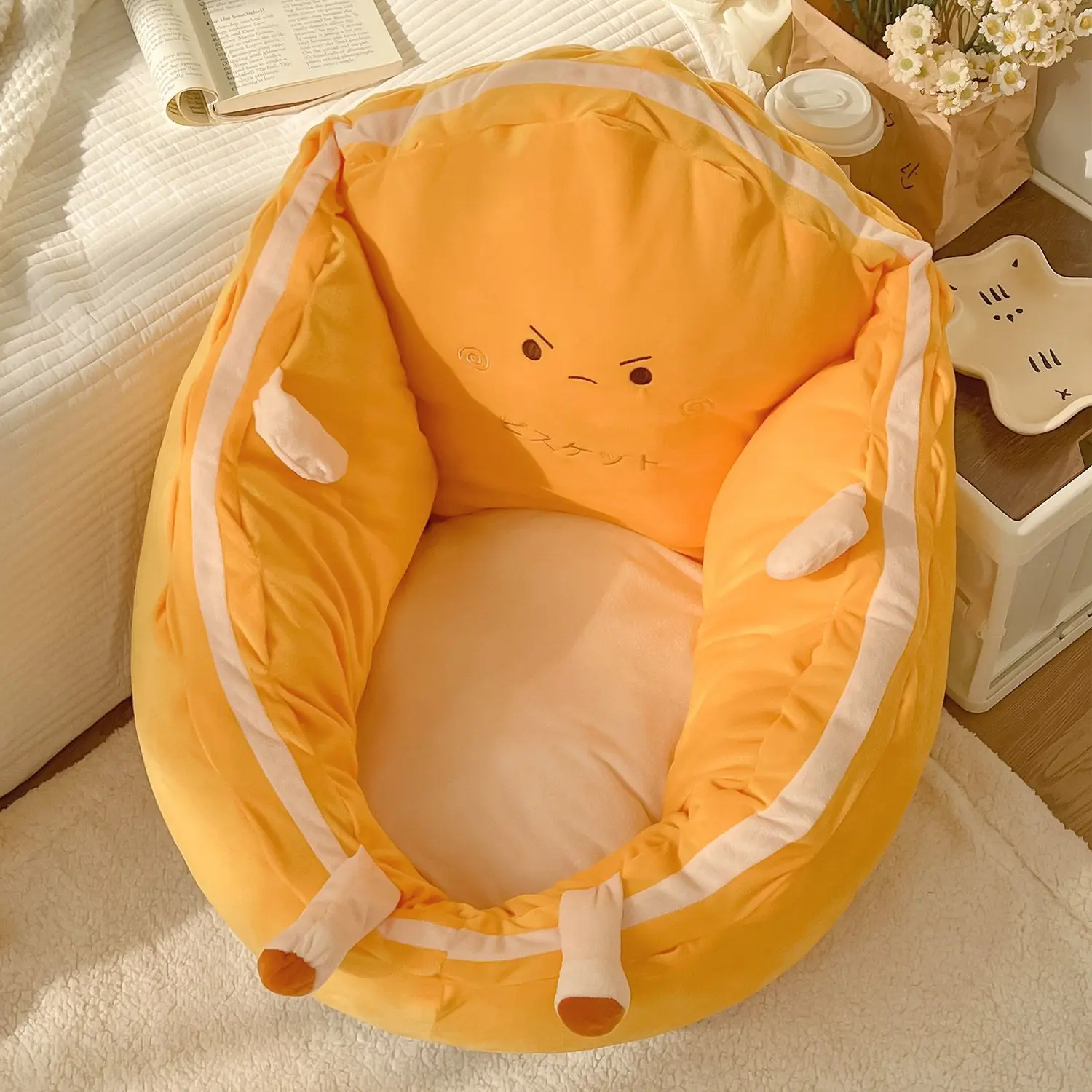 Room small sofa lazy bedside cushion on the ground tatami home reading bedroom bay window backrest cute