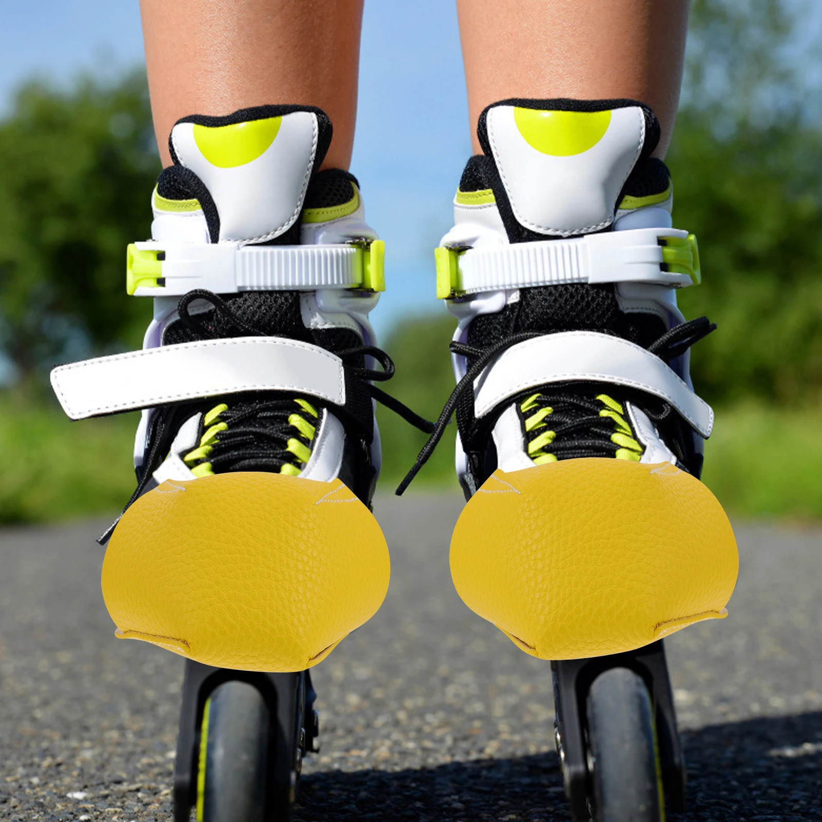 

2 Pairs Roller Skates Toe Covers Shoes Protector Skate Protective Cover Gear Guards for Skating Shoes Design Holes Premium