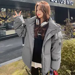 Down Cotton-Padded Jacket Women Short Overcoat 2025 New Autumn Winter Korean Loose Bread Clothing Thicke Warm Parker Coat Couple