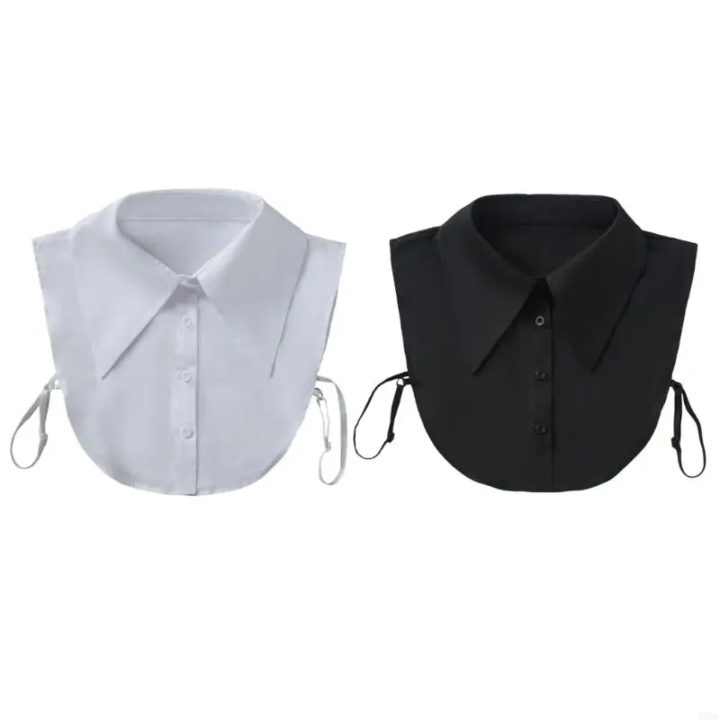 Women Detachable Collar Accessory, Pointed Shirt Collar Insert with Side Straps for Sweaters, Outerwear, and Dresses Y166