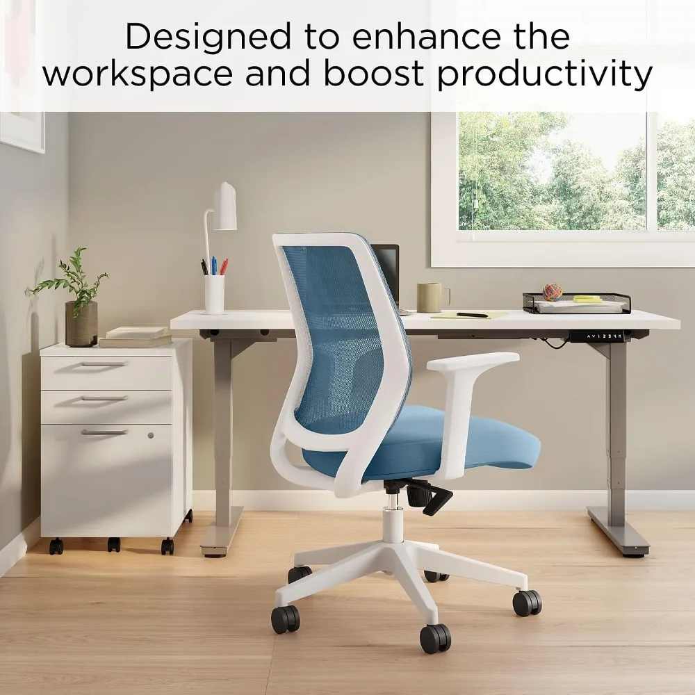 & Scale Staples Essentials Ergonomic Fabric Swivel Task Chair, Seafoam (UN60409)