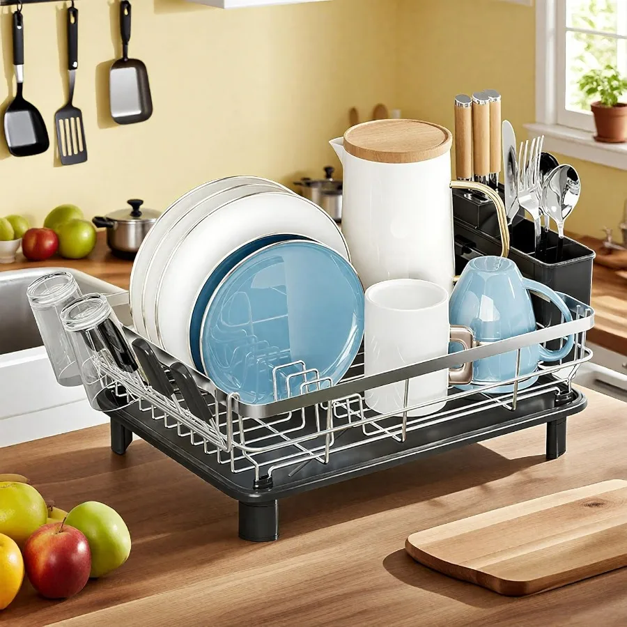 Egouttoir-a-vaisselle-en-acier-inoxydable-pour-comptoir-de-cuisine-avec-porte-ustensiles-amovible-egouttoir-et-organisateur-en-verre-sechage-efficace