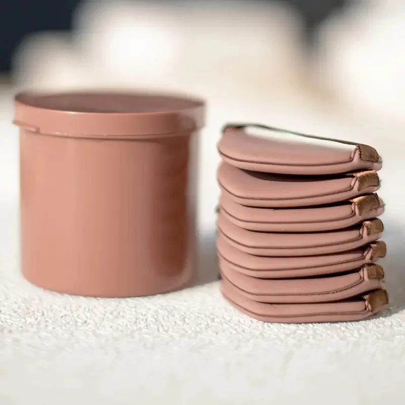 Esponjas de maquillaje con cojín de aire, 7 Uds., con caja de almacenamiento, redondas/en forma de gota de agua, esponja reutilizable, uso seco y húmedo, herramientas para cosméticos