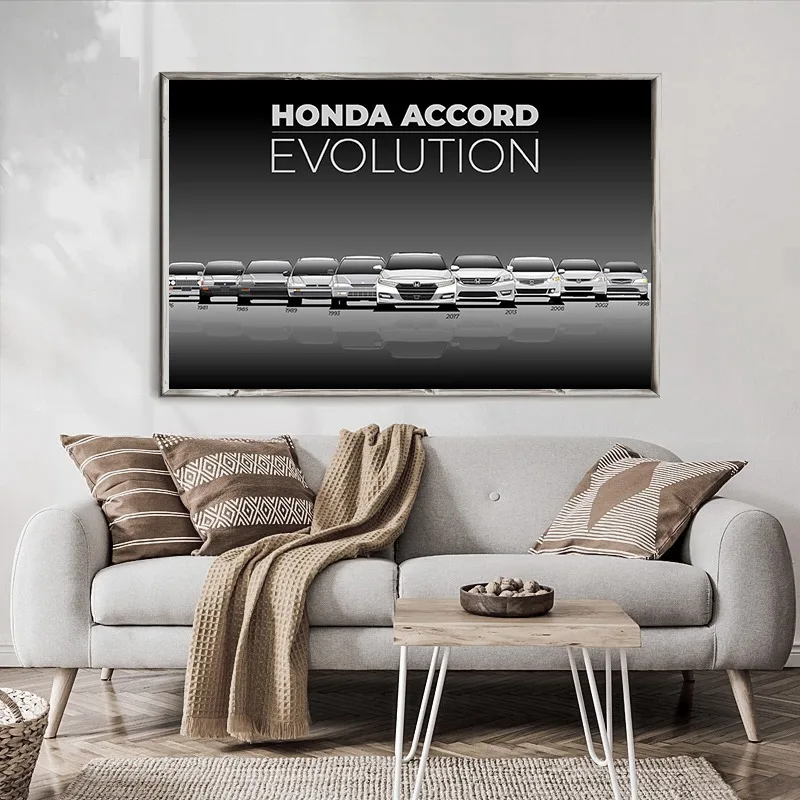 Vintage Car Serie Posters Automobile Brands Honda CIVIC Prints Canvas Painting Wall Art Pictures Living BedRoom Home Decoration