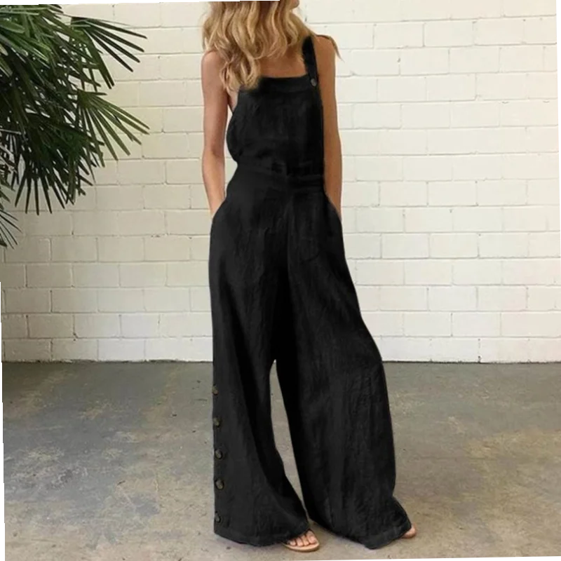 بدلة صيفية كاجوال بمقاسات كبيرة، أفرول بأسلوب الشارع، ملابس مريحة من مزيج القطن بخصر طبيعي للنساء