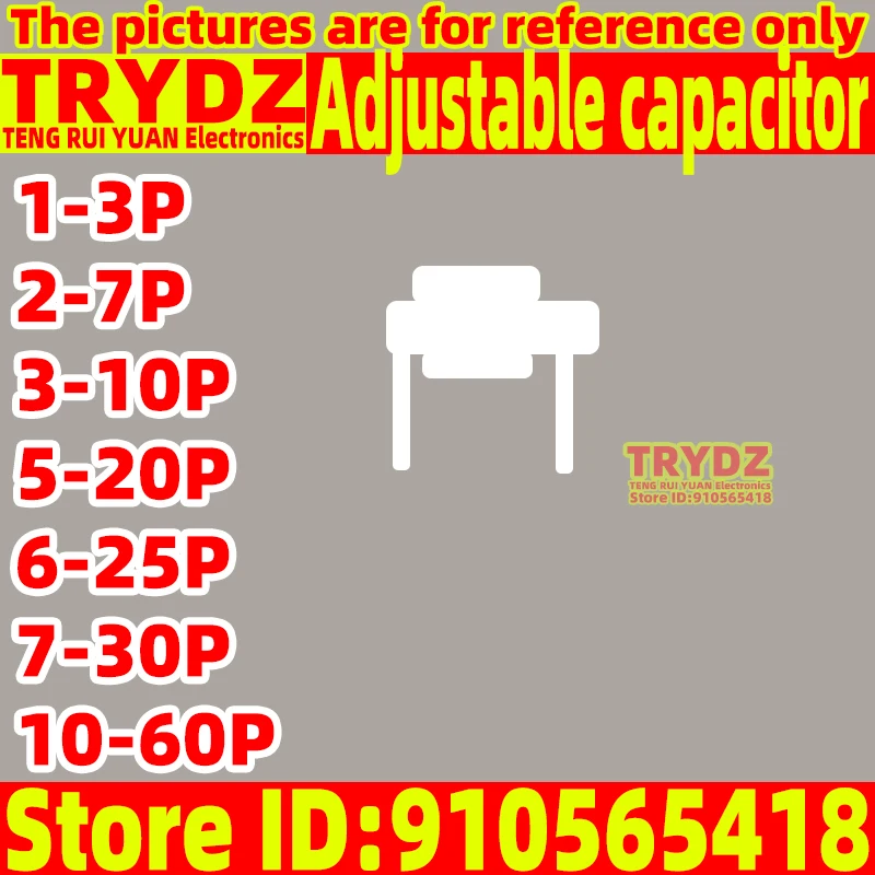 20-5pcs New 1-3P 2-7P 3-10P 5-20P 6-25P 7-30P 10-60P Small Ceramic Fine tuning Capacitor Adjustable Capacitor