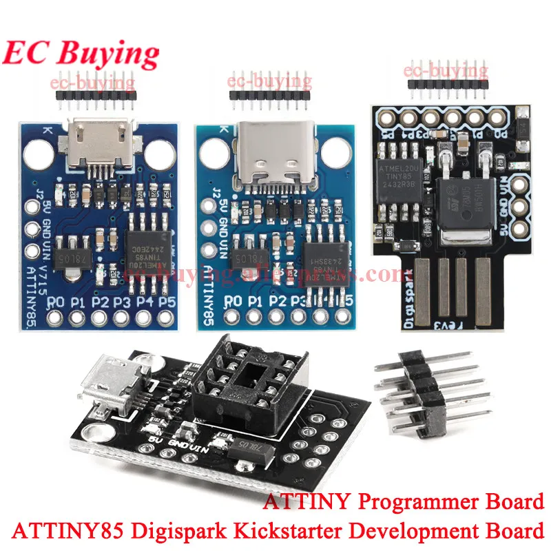 10Pcs/1pc ATTINY Digispark Kickstarter Micro Type-C USB Development Programmer Board ATTINY85/TINY85 Module for Arduino IIC I2C