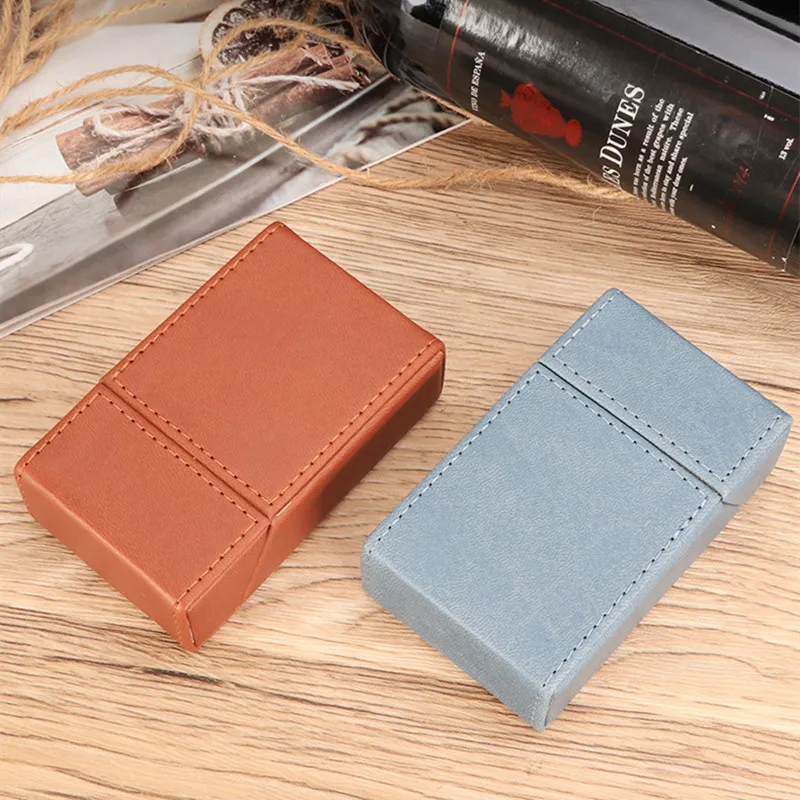 4 Color Cigarette Case Holds 20 King Size Cigarettes PU Leather Storage Box Smoking Accessories Gift for Men and Women